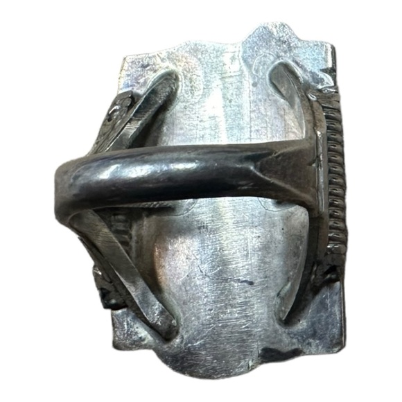 Vintage Navajo Sterling Silver Ring with Turquoise & Coral Size 9 - Picture 4 of 5